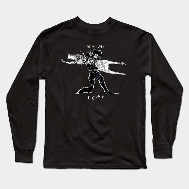 Hold Me, I Can't Long Sleeve T-Shirt by Scribble Creatures